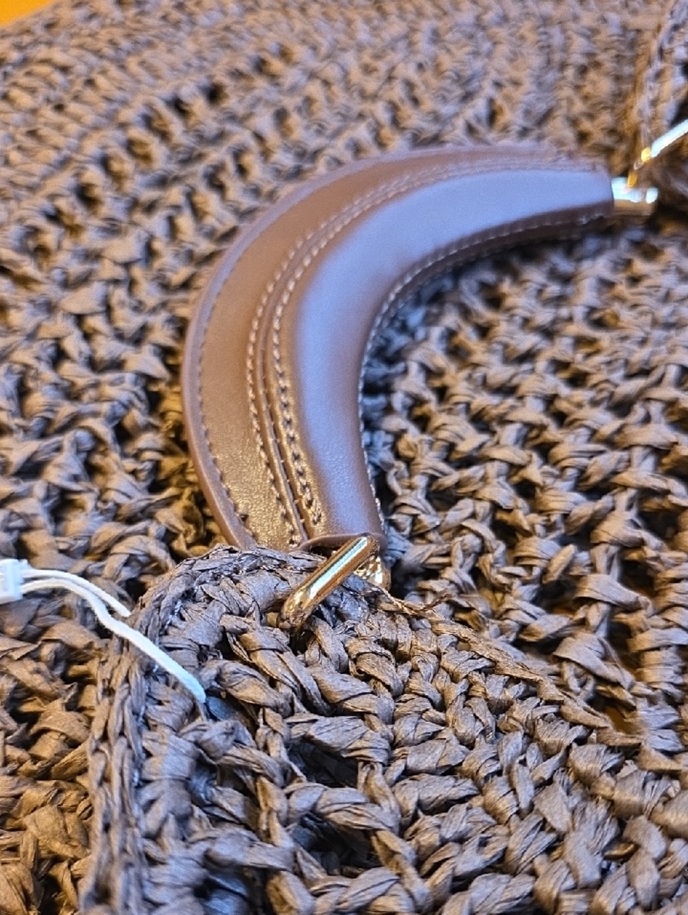 Urban Expressions Brown Woven Crescent Hobo with Padded Handle - Picture 14 of 16